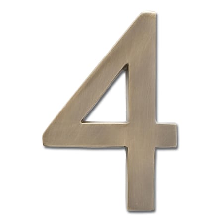 Brass 5 Inch Floating House Number Antique Brass 4